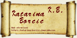 Katarina Borčić vizit kartica